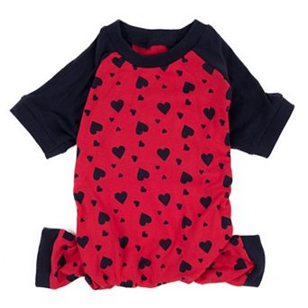 Leveret Dog Cotton Pajama Navy Hearts