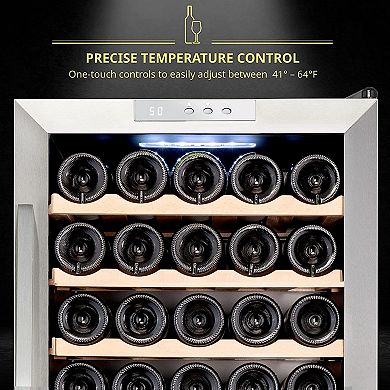 Schmécké Wine Fridge, 34 Bottle Wine Cooler, Freestanding Wine Refrigerator