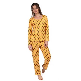 Leveret Womens Two Piece Cotton Loose Fit Pajamas Pineapple