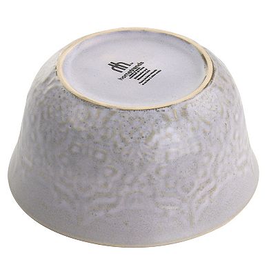 Hometrends Portina Embossed Scallop 6.1 Inch 4 Piece Bowl Set in Grey