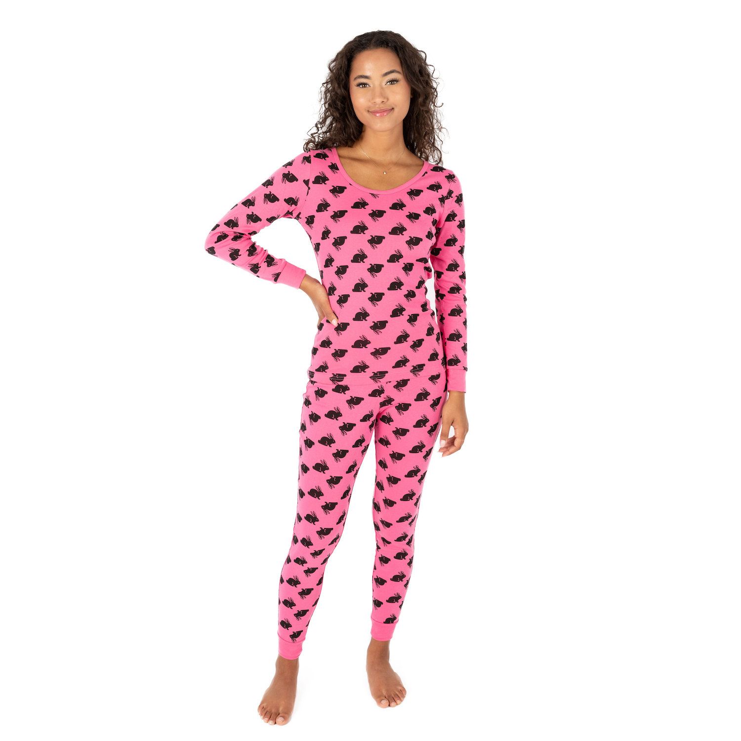 Womens Sleepwear Lounge Cute Print Nightwear with Pants Long Sleeve Pajama  Set