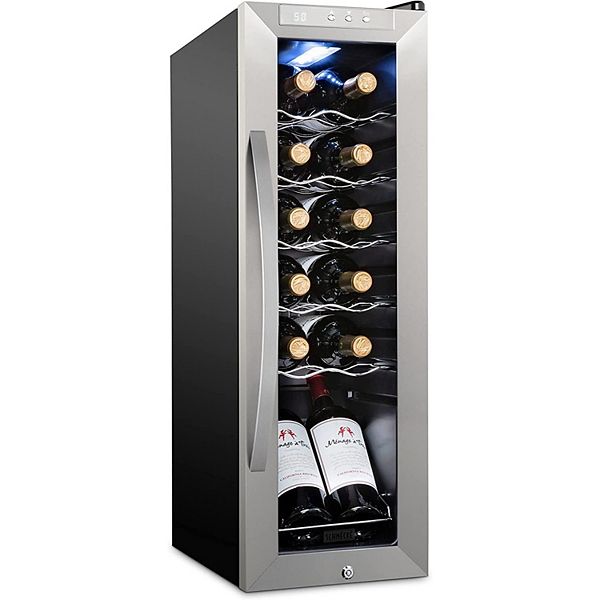 Schmécké Wine Fridge, 12 Bottle Wine Cooler, Freestanding Wine Refrigerator
