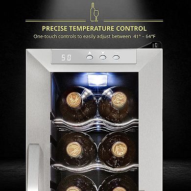 Schmécké Wine Fridge, 12 Bottle Wine Cooler, Freestanding Wine Refrigerator