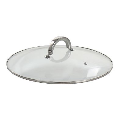Oster Cocina Sangerfield 3 Piece 4 Quart Stainless Steel Saute Pan with Lid and Splatter Guard