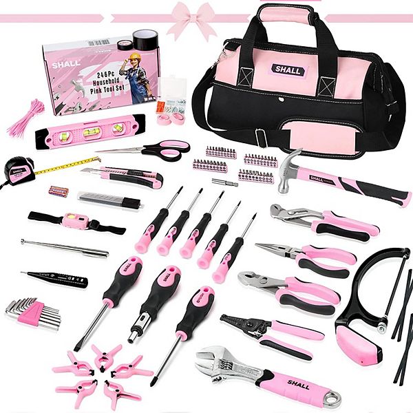 40-Piece All Purpose Household Pink Tool Kit for Girls, Ladies and