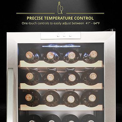 Schmécké Wine Fridge, 28 Bottle Wine Cooler, Freestanding Wine Refrigerator