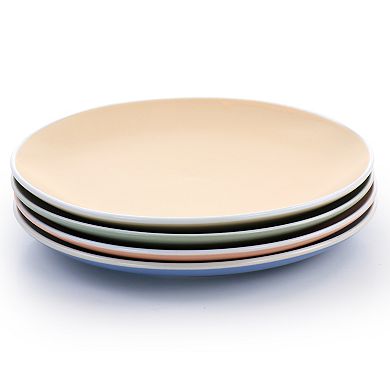 Spice By Tia Mowry Creamy Tahini 4 Piece Round Stoneware Dinner Plate Set