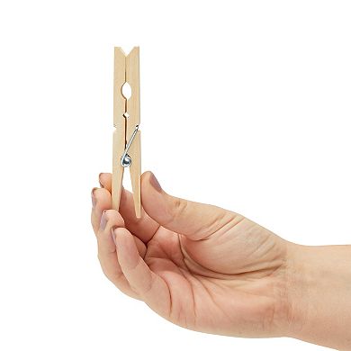 100 Pack Large Wooden Clothes Pins, 4-Inch Heavy Duty Clothespins for Outside, Hanging, Crafts