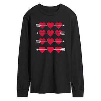 Men's Hearts Arrow Grid Long Sleeve Tee