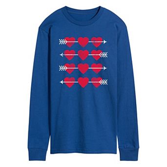 Men's Hearts Arrow Grid Long Sleeve Tee