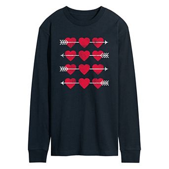 Men's Hearts Arrow Grid Long Sleeve Tee