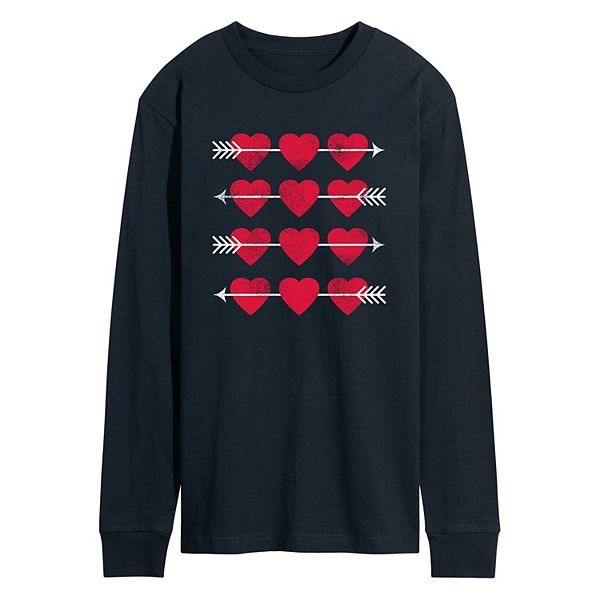 Men's Hearts Arrow Grid Long Sleeve Tee