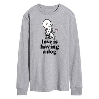 Men's Peanuts Love Is Having A Dog Long Sleeve Tee