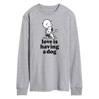 Men's Peanuts Love Is Having A Dog Long Sleeve Tee