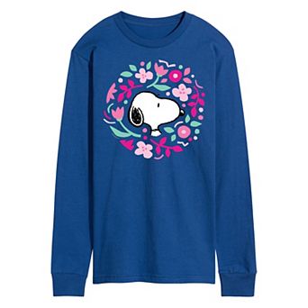 Men's Peanuts Floral Circle Long Sleeve Tee