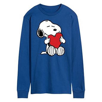 Men's Peanuts Hugging Heart Long Sleeve Tee