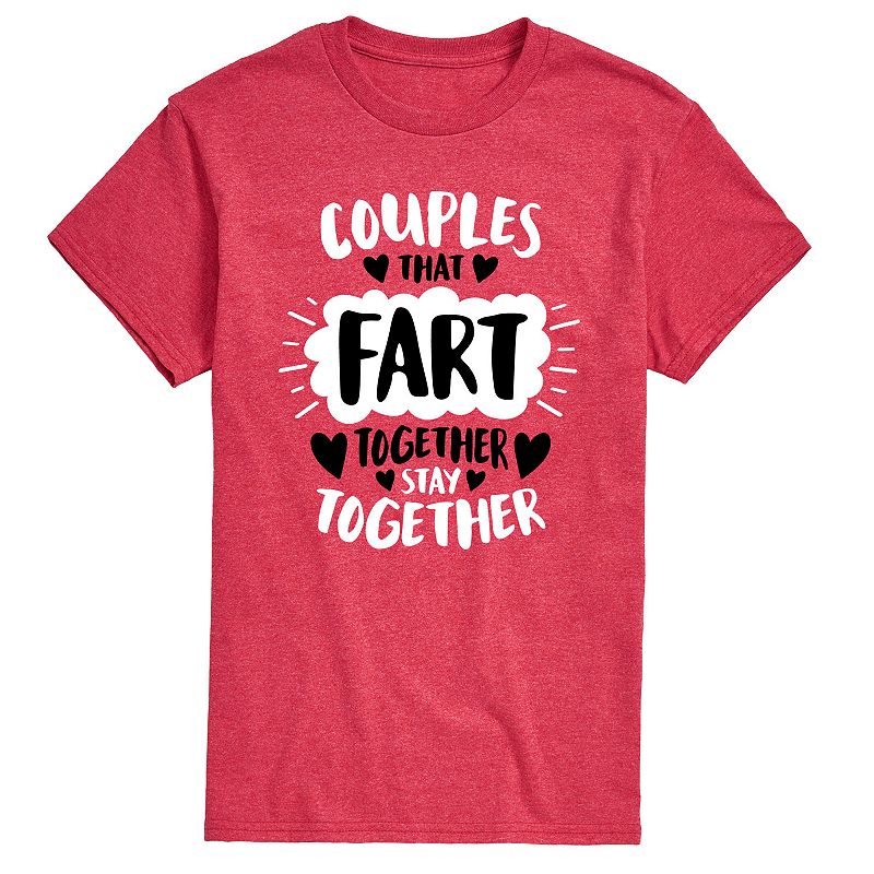 Mens Couples That Fart Together Stay Together Tee, Size: Small, Red