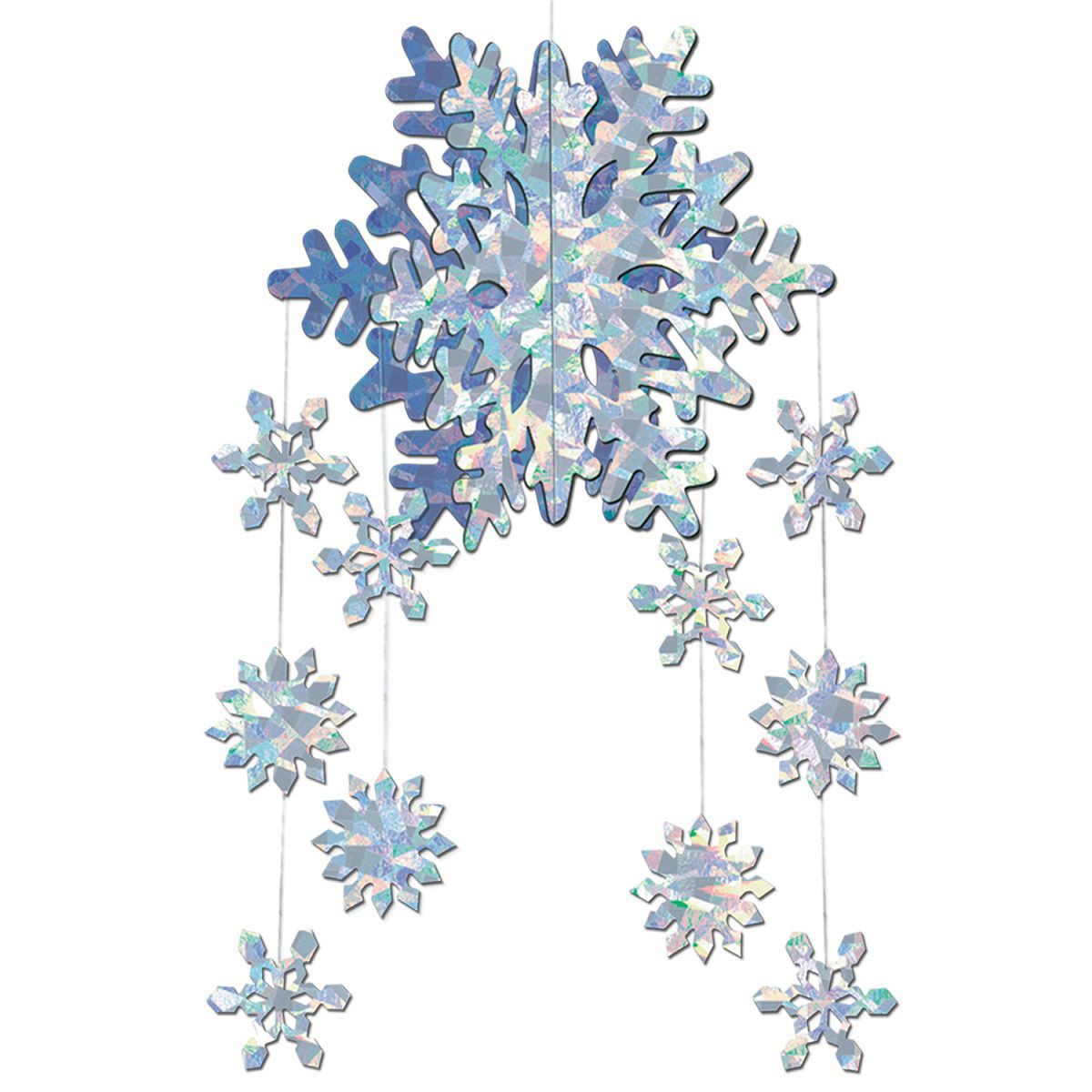 Club Pack of 12 Clear Icy Large Christmas Snowflake Ornaments 9.5