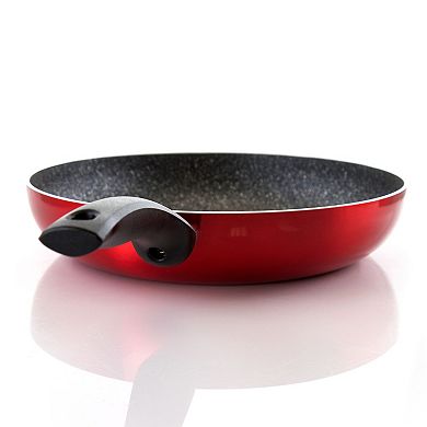 Oster Cocina Merrion 12 Inch Aluminum Frying Pan in Red with Bakelite Handle