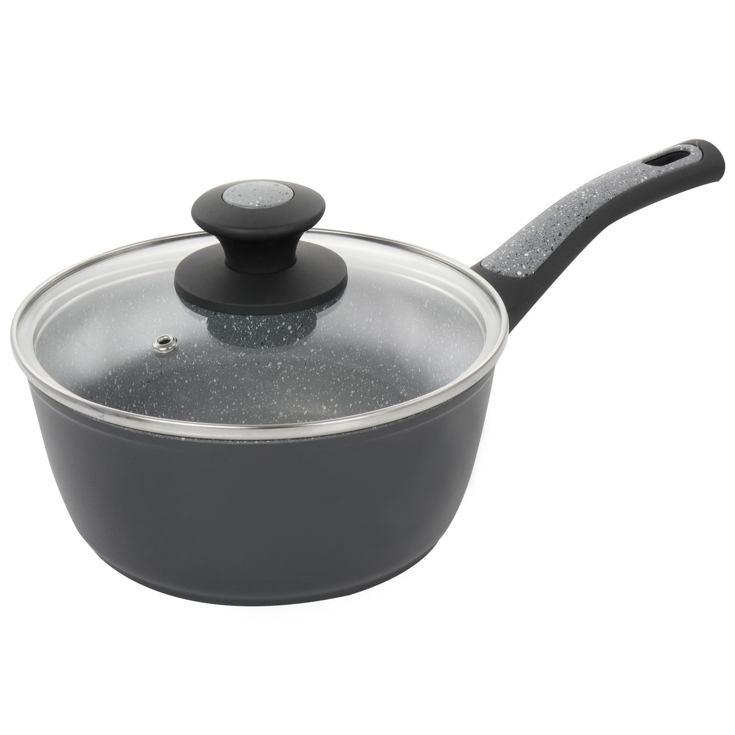 Oster 2.5 qt. Metallic Grey Merrion Nonstick Aluminum Saucepan with Lid