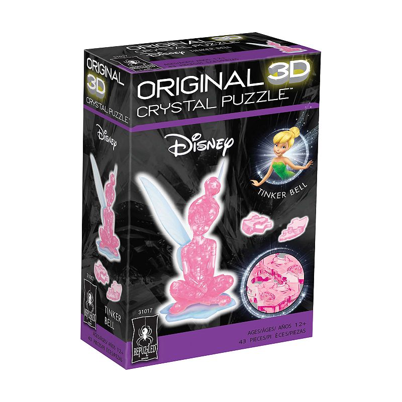 BePuzzled Disneys Peter Pan Pink Tinker Bell 3D Crystal Puzzle
