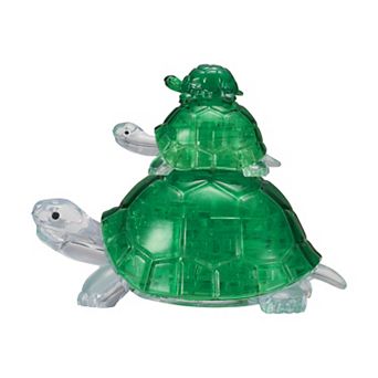 BePuzzled Stacked Green Turtles 3D Crystal Puzzle