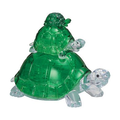 BePuzzled Stacked Green Turtles 3D Crystal Puzzle