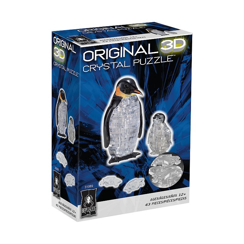 BePuzzled 3D Penguin & Baby Crystal Puzzle, Multicolor