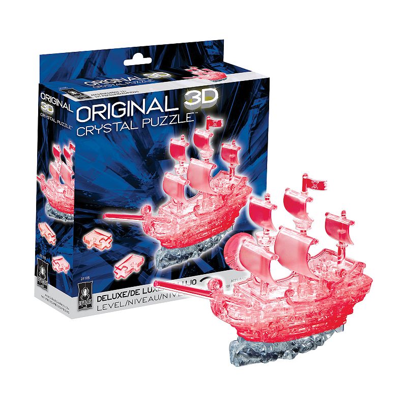 BePuzzled Pirate Ship Deluxe Crystal Puzzle, Red
