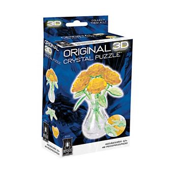 BePuzzled Yellow Roses in Vase Standard Crystal Puzzle