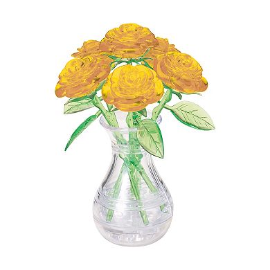 BePuzzled Yellow Roses in Vase Standard Crystal Puzzle