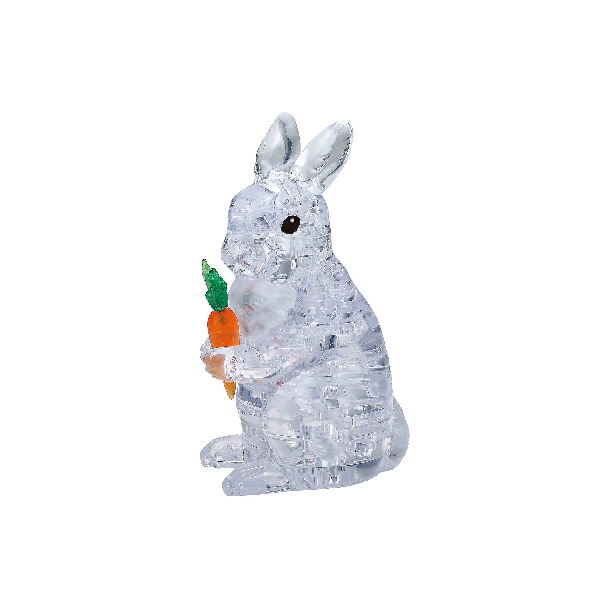 BePuzzled 3D Rabbit Crystal Puzzle, White