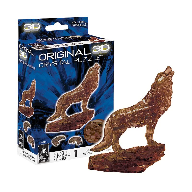BePuzzled Wolf Crystal Puzzle, Brown