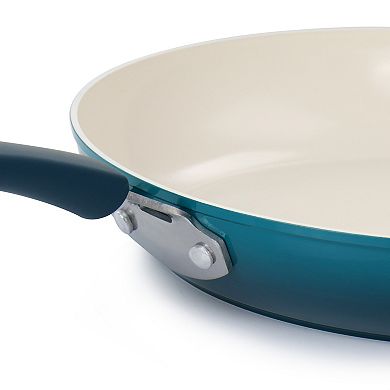 Oster Cocina Corbett 12 Inch Nonstick Aluminum Frying Pan in Blue