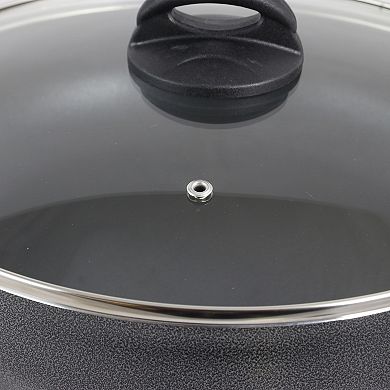 Oster Cocina Clairborne 12 Inch Aluminum Sauté Pan with Lid in Charcoal Grey
