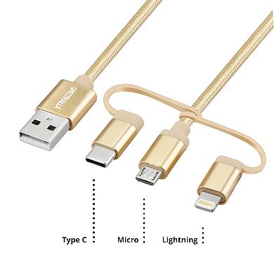 Love Ellie 3-in-1 Lightning USB-C Charging Cable 6 ft.