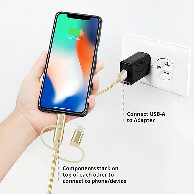 Love Ellie 3-in-1 Lightning USB-C Charging Cable 6 ft.
