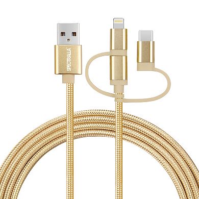Love Ellie 3-in-1 Lightning USB-C Charging Cable 6 ft.