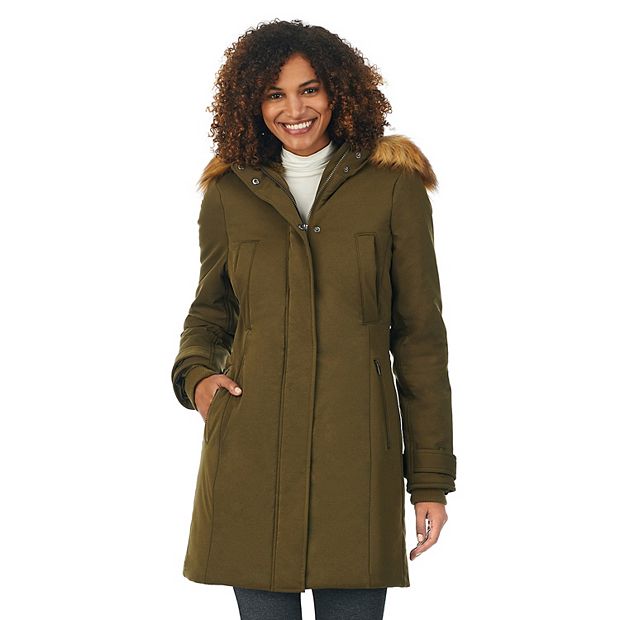 Olive coat with fur 2024 hood