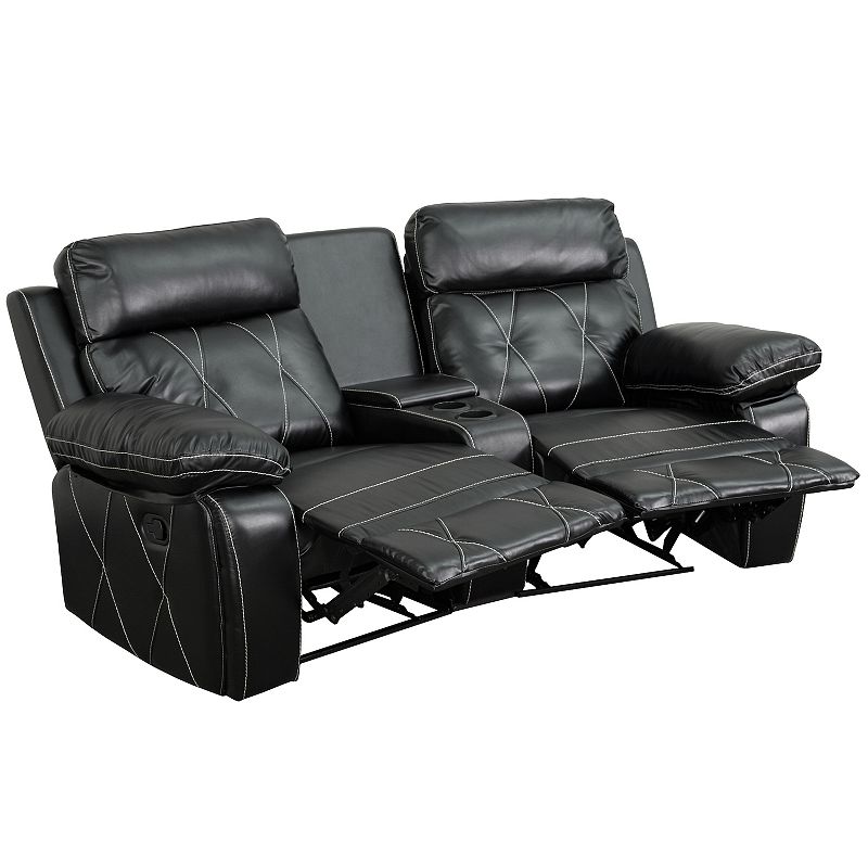 Flash Furniture Reel Comfort Reclining Black Theater Seating Chair 2-piece 