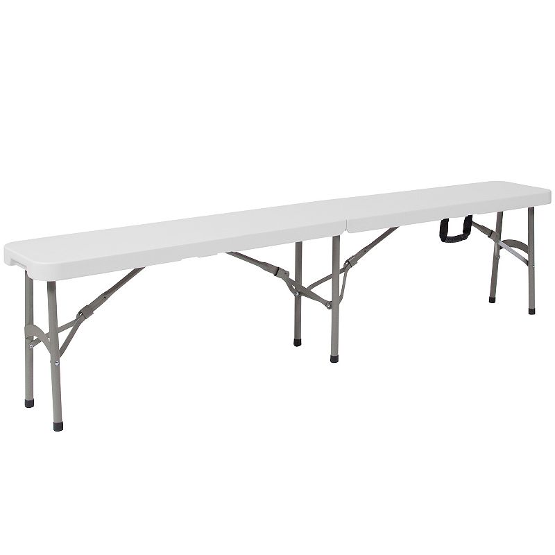 55662243 Flash Furniture Atlas Bi-Fold Folding Bench, White sku 55662243