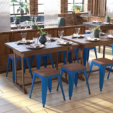 Flash Furniture Kai Royal Blue Backless Table Height Stool 4-piece Set