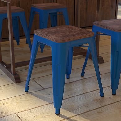 Flash Furniture Kai Royal Blue Backless Table Height Stool 4-piece Set