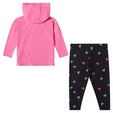 Baby & Toddler Girl adidas Long Sleeve Hooded Tee & Tights Set