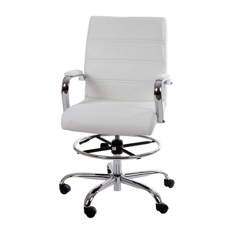 28189454 Flash Furniture Whitney White Drafting Desk Chair sku 28189454