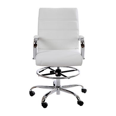 Flash Furniture Whitney White Drafting Desk Chair