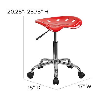 Flash Furniture Taylor Vibrant Red Tractor Seat Stool