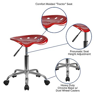 Flash Furniture Taylor Wine Red Tractor Seat Stool