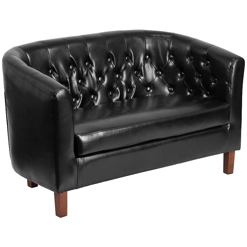 Flash Furniture HERCULES Black Tufted Loveseat Couch