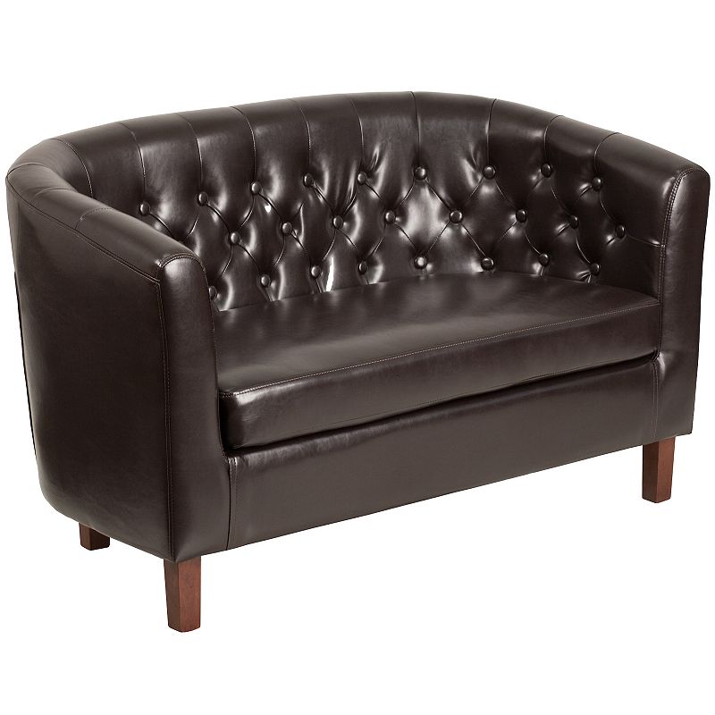 Flash Furniture HERCULES Brown Tufted Loveseat Couch